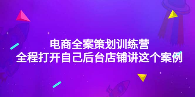 电商全案策划训练营：全程打开自己后台店铺讲这个案例（9节课时）副业联盟-网创项目资源站-副业项目-创业项目-搞钱项目副业联盟