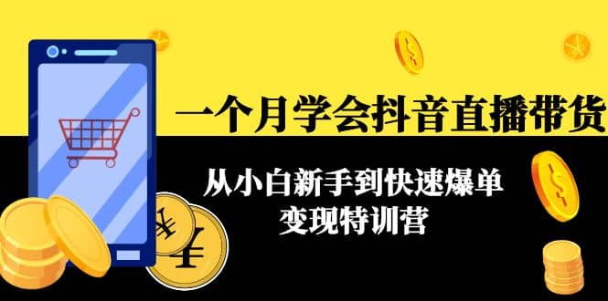 一个月学会抖音直播带货：从小白新手到快速爆单变现特训营(63节课)副业联盟-网创项目资源站-副业项目-创业项目-搞钱项目副业联盟