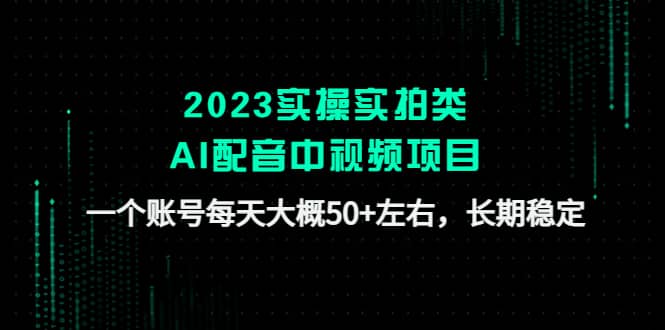 2023实操实拍类AI配音中视频项目，一个账号每天大概50+左右，长期稳定副业联盟-网创项目资源站-副业项目-创业项目-搞钱项目副业联盟