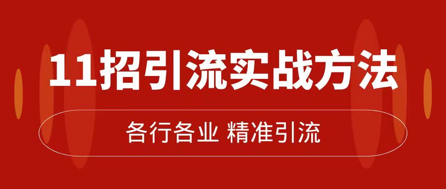 精准引流术：11招引流实战方法，让你私域流量加到爆（11节课完整版）副业联盟-网创项目资源站-副业项目-创业项目-搞钱项目副业联盟