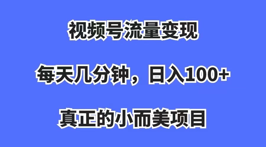 视频号流量变现，每天几分钟，收入100+，真正的小而美项目副业联盟-网创项目资源站-副业项目-创业项目-搞钱项目副业联盟