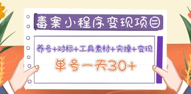 毒案小程序变现项目：养号+对标+工具素材+实操+变现副业联盟-网创项目资源站-副业项目-创业项目-搞钱项目副业联盟