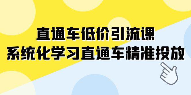 直通车-低价引流课，系统化学习直通车精准投放（14节课）副业联盟-网创项目资源站-副业项目-创业项目-搞钱项目副业联盟