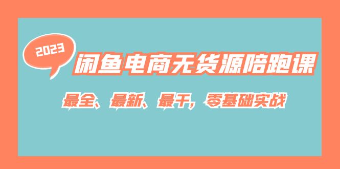 闲鱼电商无货源陪跑课，最全、最新、最干，零基础实战！副业联盟-网创项目资源站-副业项目-创业项目-搞钱项目副业联盟