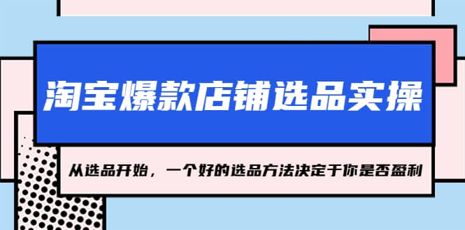 淘宝爆款店铺选品实操，2023从选品开始，一个好的选品方法决定于你是否盈利副业联盟-网创项目资源站-副业项目-创业项目-搞钱项目副业联盟
