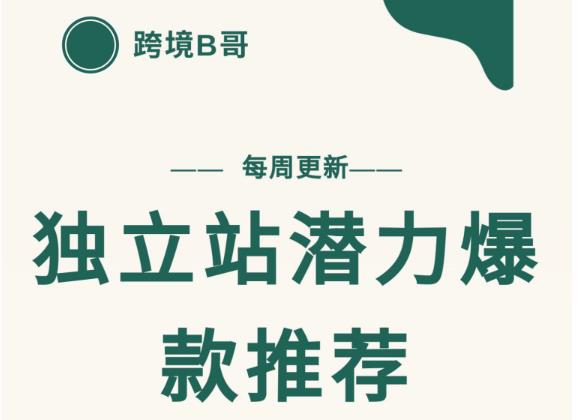 【跨境B哥】独立站潜力爆款选品推荐，测款出单率高达百分之80（每周更新）副业联盟-网创项目资源站-副业项目-创业项目-搞钱项目副业联盟