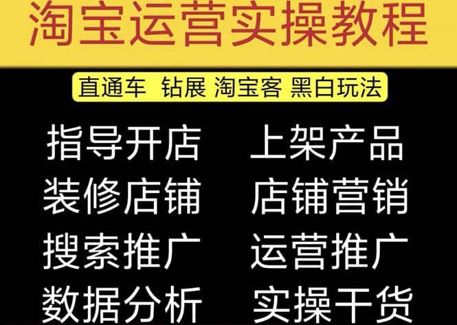 2023淘宝开店教程0基础到高级全套视频网店电商运营培训教学课程（2月更新）副业联盟-网创项目资源站-副业项目-创业项目-搞钱项目副业联盟