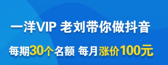 一洋电商抖音VIP，每月集训课+实时答疑+资源共享+联盟合作价值580元副业联盟-网创项目资源站-副业项目-创业项目-搞钱项目副业联盟