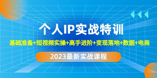 2023个人IP实战特训：基础准备+短视频实操+高手进阶+变现落地+数据+电商副业联盟-网创项目资源站-副业项目-创业项目-搞钱项目副业联盟