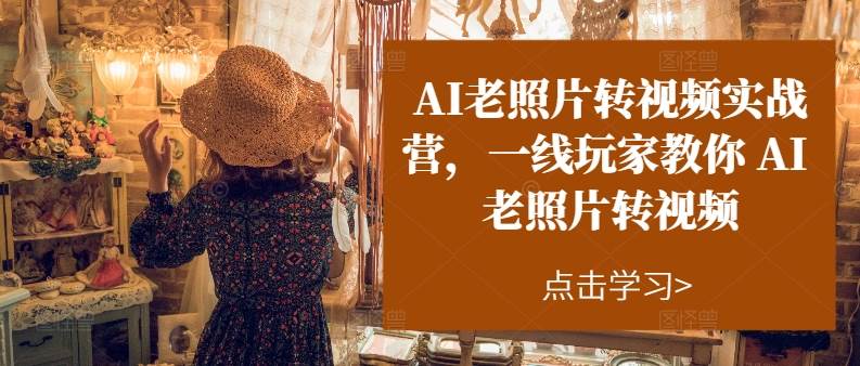 AI老照片转视频实操训练营，一线玩家教你AI老照片转视频副业联盟-网创项目资源站-副业项目-创业项目-搞钱项目副业联盟