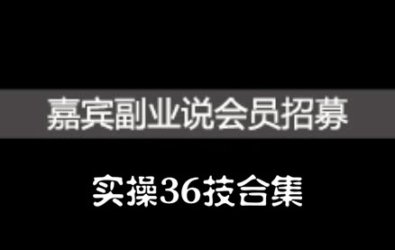 嘉宾副业说实操36技合集，价值1380元副业联盟-网创项目资源站-副业项目-创业项目-搞钱项目副业联盟