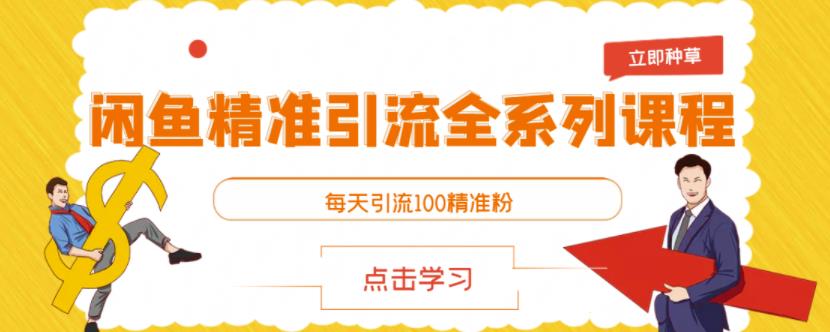 闲鱼精准引流全系列课程，每天引流100精准粉【视频课程】副业联盟-网创项目资源站-副业项目-创业项目-搞钱项目副业联盟