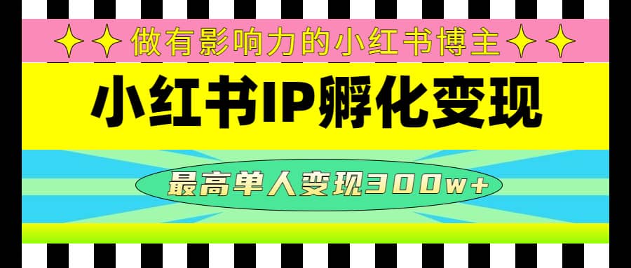 某收费培训-小红书IP孵化变现：做有影响力的小红书博主副业联盟-网创项目资源站-副业项目-创业项目-搞钱项目副业联盟