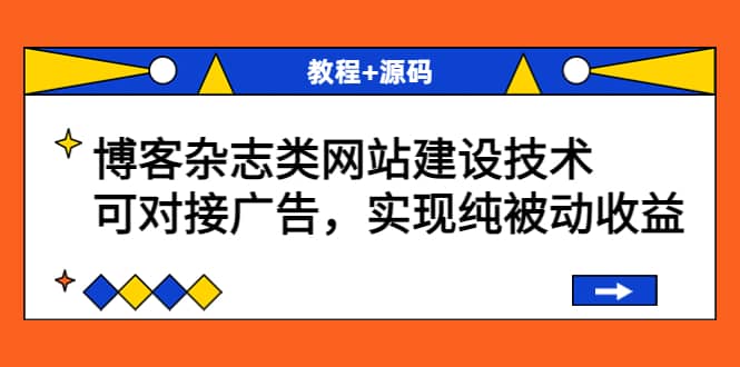 博客杂志类网站建设技术，可对接广告，实现纯被动收益（教程+源码）副业联盟-网创项目资源站-副业项目-创业项目-搞钱项目副业联盟