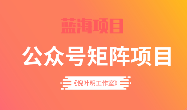 蓝海公众号矩阵项目训练营，0粉冷启动，公众号矩阵账号粉丝突破30w副业联盟-网创项目资源站-副业项目-创业项目-搞钱项目副业联盟