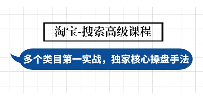 淘宝-搜索高级课程：多个类目第一实战，独家核心操盘手法副业联盟-网创项目资源站-副业项目-创业项目-搞钱项目副业联盟