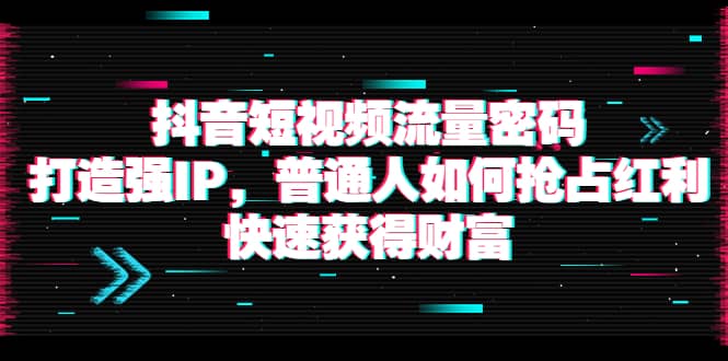 抖音短视频流量密码：打造强IP，普通人如何抢占红利，快速获得财富副业联盟-网创项目资源站-副业项目-创业项目-搞钱项目副业联盟