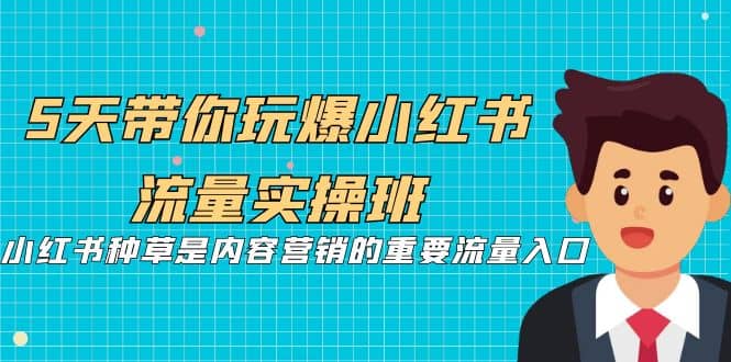 5天带你玩爆小红书流量实操班，小红书种草是内容营销的重要流量入口副业联盟-网创项目资源站-副业项目-创业项目-搞钱项目副业联盟