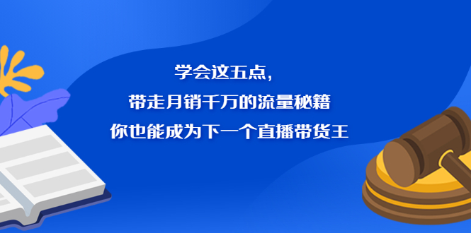 学会这五点，带走月销千万的流量秘籍，你也能成为下一个直播带货王副业联盟-网创项目资源站-副业项目-创业项目-搞钱项目副业联盟