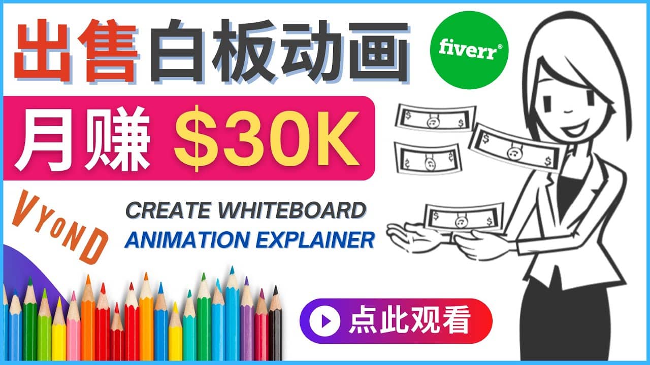 如何用最简单制作白板动画（WhiteBoard Animation）月赚3万美元副业联盟-网创项目资源站-副业项目-创业项目-搞钱项目副业联盟
