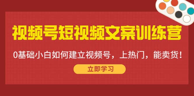 视频号短视频文案训练营：0基础小白如何建立视频号，上热门，能卖货！副业联盟-网创项目资源站-副业项目-创业项目-搞钱项目副业联盟