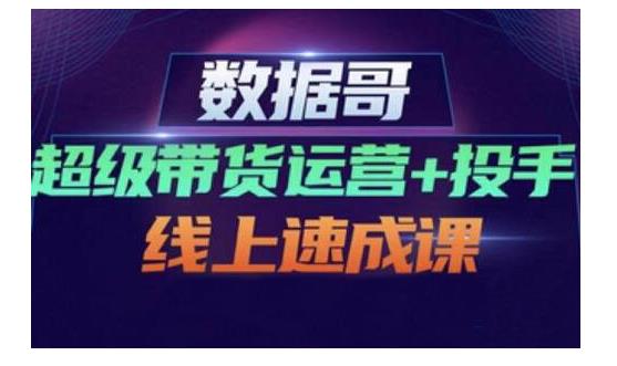 数据哥·超级带货运营+投手线上速成课，快速提升运营和熟悉学会投手技巧副业联盟-网创项目资源站-副业项目-创业项目-搞钱项目副业联盟