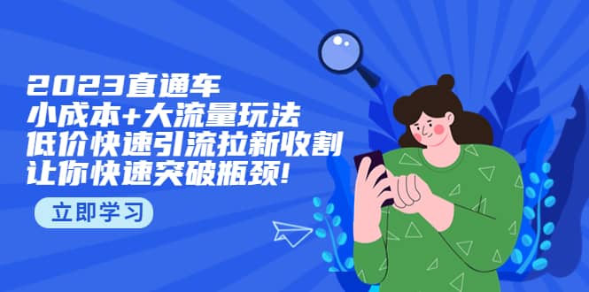 2023直通小成本+大流量玩法，低价快速引流拉新收割，让你快速突破瓶颈副业联盟-网创项目资源站-副业项目-创业项目-搞钱项目副业联盟
