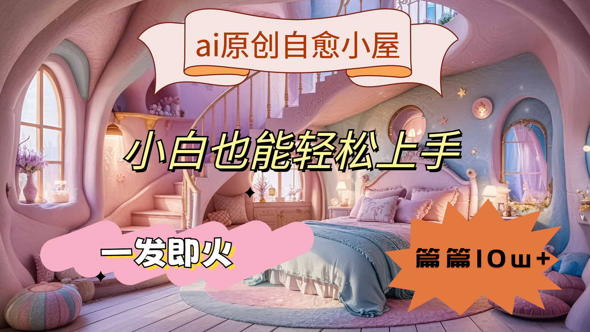 ai原创治愈小屋，小白也能轻松上手，一发即火，篇篇10w+副业联盟-网创项目资源站-副业项目-创业项目-搞钱项目副业联盟