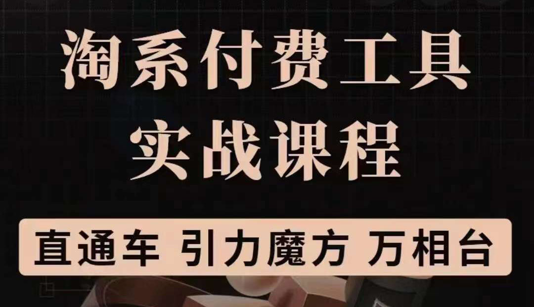 淘系付费工具实战课程【直通车、引力魔方】战略优化，实操演练（价值1299）副业联盟-网创项目资源站-副业项目-创业项目-搞钱项目副业联盟
