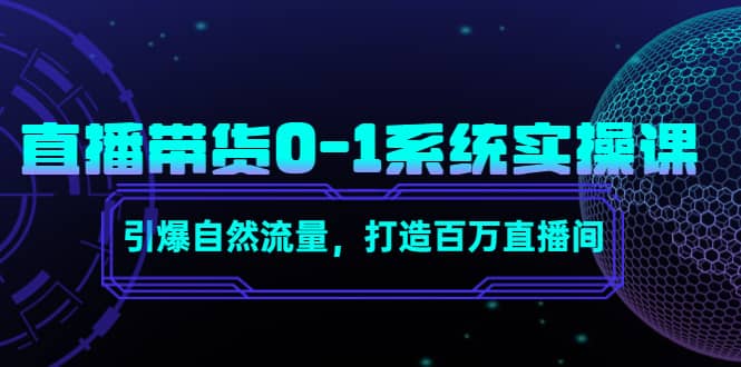 直播带货0-1系统实操课，引爆自然流量，打造百万直播间副业联盟-网创项目资源站-副业项目-创业项目-搞钱项目副业联盟