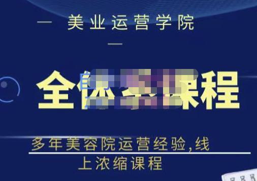 网红美容院全套营销落地课程，多年美容院运营经验，线上浓缩课程副业联盟-网创项目资源站-副业项目-创业项目-搞钱项目副业联盟