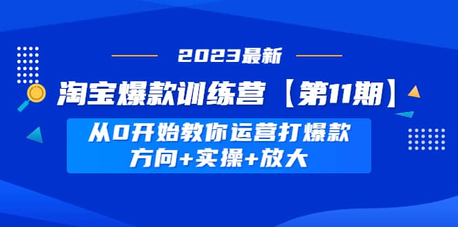淘宝爆款训练营【第11期】 从0开始教你运营打爆款，方向+实操+放大副业联盟-网创项目资源站-副业项目-创业项目-搞钱项目副业联盟