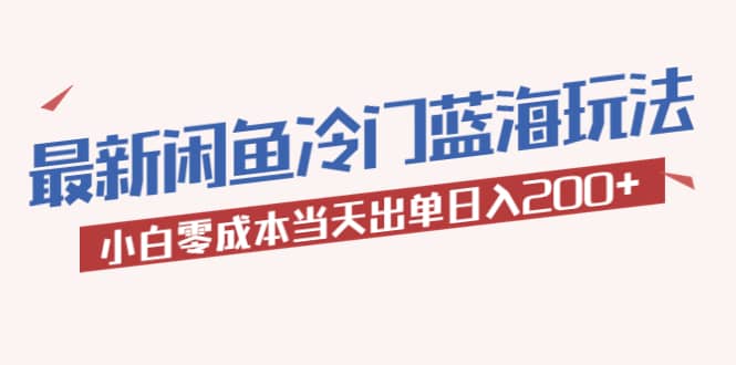 2023最新闲鱼冷门蓝海玩法，小白零成本当天出单日入200+副业联盟-网创项目资源站-副业项目-创业项目-搞钱项目副业联盟