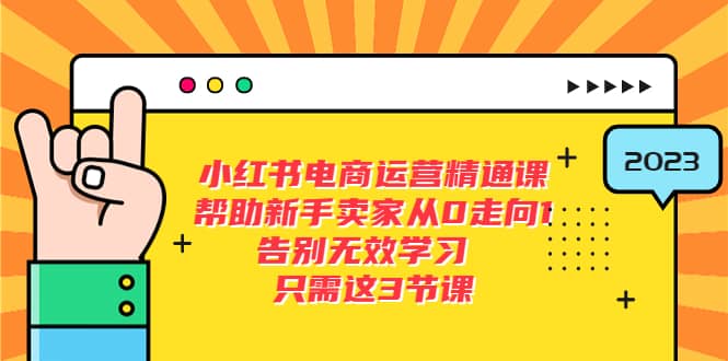 小红书电商·运营精通课，帮助新手卖家从0走向1 告别无效学习（7节视频课）副业联盟-网创项目资源站-副业项目-创业项目-搞钱项目副业联盟