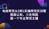 电商带货从0到1实操带货实训营:提高认知,少走弯路,做一个专业带货主播副业联盟-网创项目资源站-副业项目-创业项目-搞钱项目副业联盟