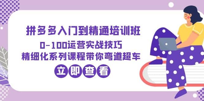 2023拼多多入门到精通培训班：0-100运营实战技巧 精细化系列课带你弯道超车副业联盟-网创项目资源站-副业项目-创业项目-搞钱项目副业联盟