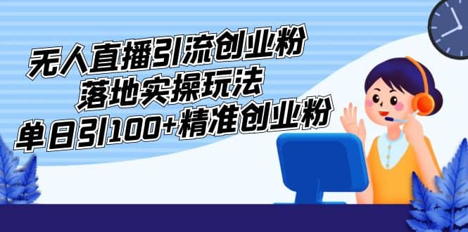 外面收费3980的无人直播引流创业粉落地实操玩法，单日引100+精准创业粉副业联盟-网创项目资源站-副业项目-创业项目-搞钱项目副业联盟