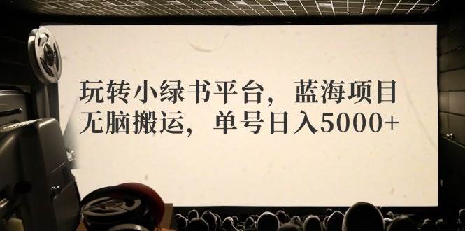 玩转小绿书平台，蓝海项目，无脑搬运，单号日入5000+副业联盟-网创项目资源站-副业项目-创业项目-搞钱项目副业联盟