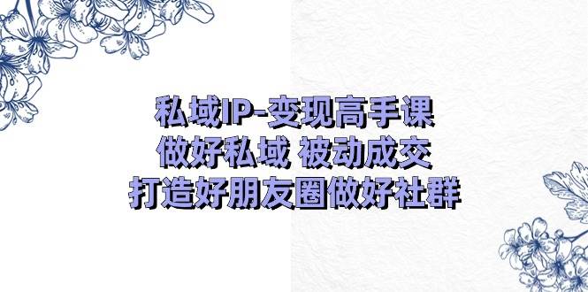 私域IP-变现高手课：做好私域 被动成交，打造好朋友圈做好社群（18节）副业联盟-网创项目资源站-副业项目-创业项目-搞钱项目副业联盟