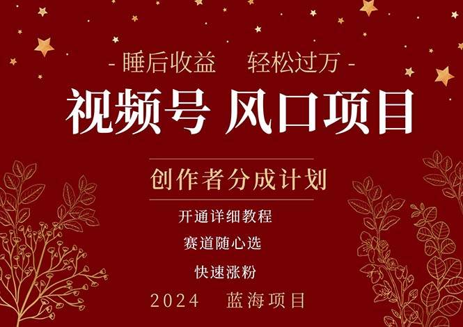 拥有睡眠收益的微信视频号大风口项目，轻松月入过万+，多赛道选择，可…副业联盟-网创项目资源站-副业项目-创业项目-搞钱项目副业联盟