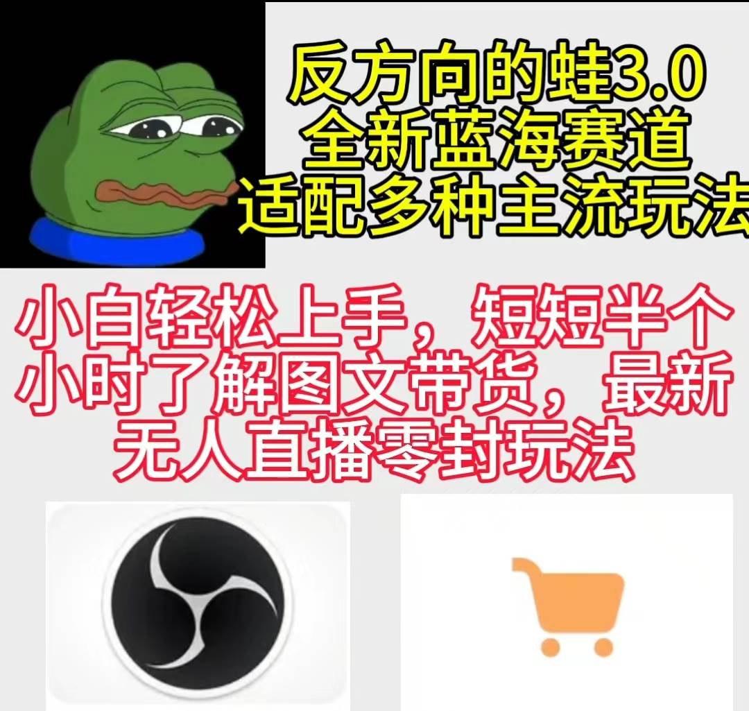 反方向的蛙3.0，图文最新玩法，变现多元化，新蓝海项目，小白轻松上手副业联盟-网创项目资源站-副业项目-创业项目-搞钱项目副业联盟
