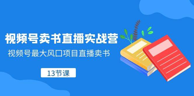 视频号-卖书直播实战营，视频号最大风囗项目直播卖书（13节课）副业联盟-网创项目资源站-副业项目-创业项目-搞钱项目副业联盟