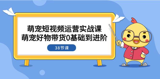 萌宠·短视频运营实战课：萌宠好物带货0基础到进阶（38节课）副业联盟-网创项目资源站-副业项目-创业项目-搞钱项目副业联盟