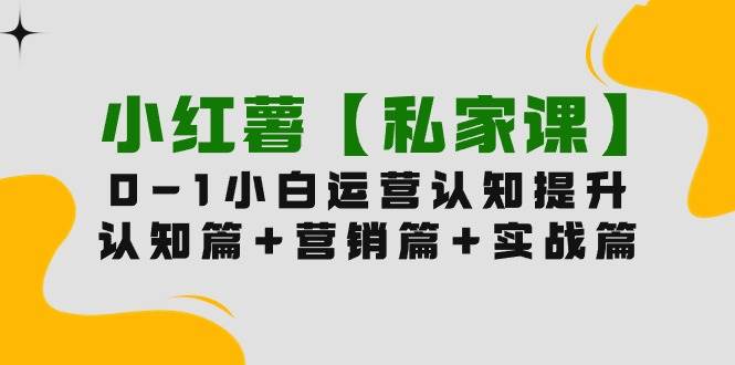 小红薯【私家课】0-1玩赚小红书内容营销，认知篇+营销篇+实战篇（11节课）副业联盟-网创项目资源站-副业项目-创业项目-搞钱项目副业联盟