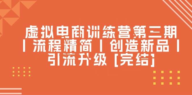 虚拟电商训练营第三期丨流程精简丨创造新品丨引流升级 [完结]副业联盟-网创项目资源站-副业项目-创业项目-搞钱项目副业联盟