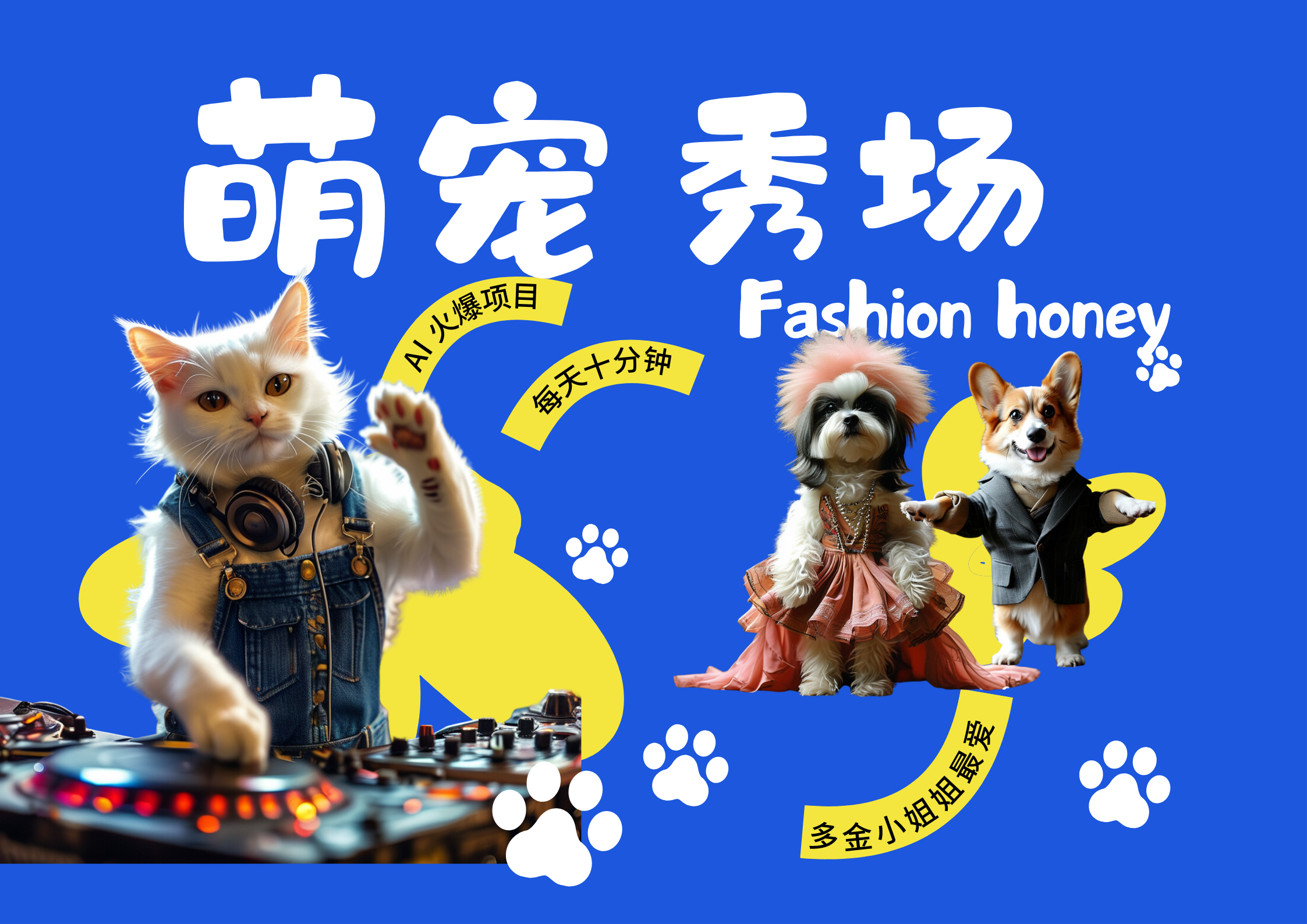 酷飒动物跳舞走秀  时尚喵FASHION汪 多金小姐姐最爱的 轻松月入破万副业联盟-网创项目资源站-副业项目-创业项目-搞钱项目副业联盟