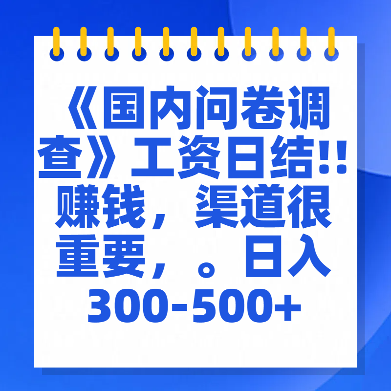 问卷调查答题，一个人在家也可以闷声发大财，小白一天2张，【揭秘】副业联盟-网创项目资源站-副业项目-创业项目-搞钱项目副业联盟