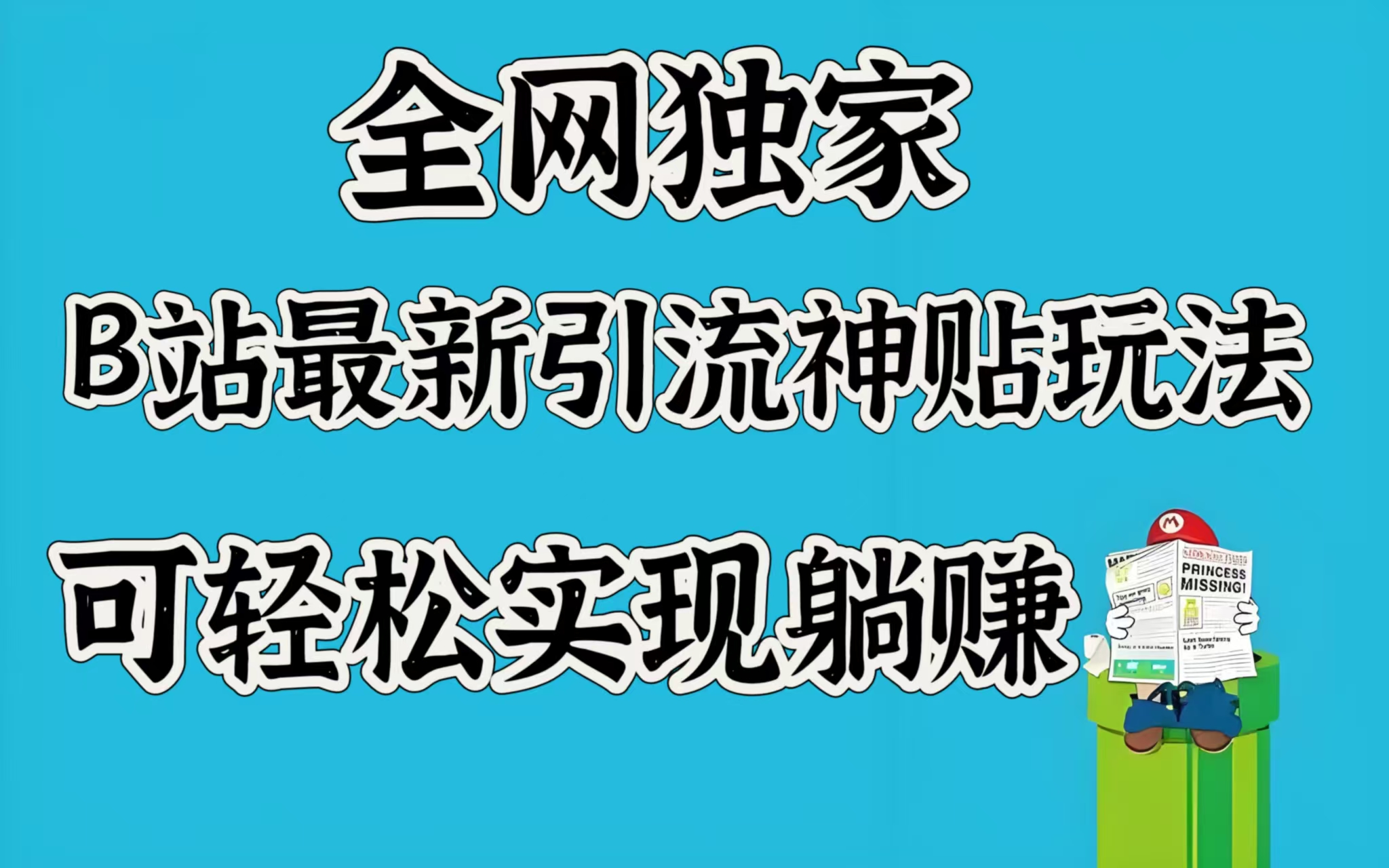 全网独家，B站最新引流神贴玩法，可轻松实现躺赚副业联盟-网创项目资源站-副业项目-创业项目-搞钱项目副业联盟