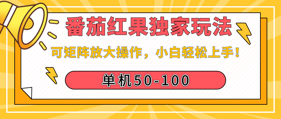 番茄红果独家玩法，单机50-100，可矩阵放大操作，小白轻松上手！副业联盟-网创项目资源站-副业项目-创业项目-搞钱项目副业联盟