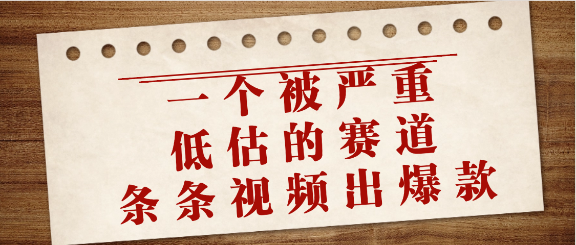 一个被严重低估的赛道，条条视频出爆款，一个月变现3万+副业联盟-网创项目资源站-副业项目-创业项目-搞钱项目副业联盟